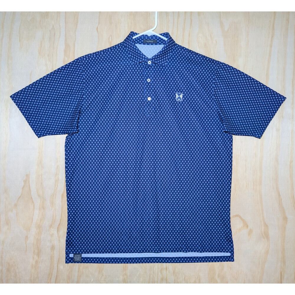 Turtleson Men's XXL Polo Shirt Blue Geometric Performance Unknown Chest Logo